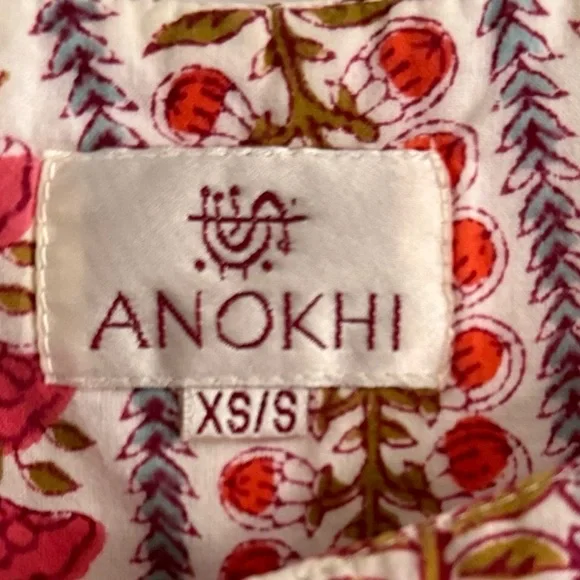 NWOT Anoukhi Hand-Blick Print 100% Cotton Boho Sleeveless Dress Size XS/S - Picture 4 of 7